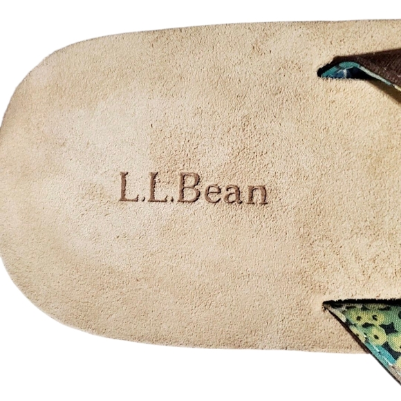 LL Bean Women's Brown Nylon Slip On Thong Flip Flop Sandals Size 9 Medium. - Picture 8 of 12